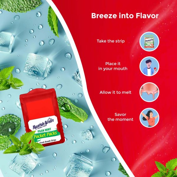 Mountain Breeze Sugar-Free Panmint Fresh Breath Strips ( 18 Strips ) Pack of 24 x 18 = 432 Strips - Image 3