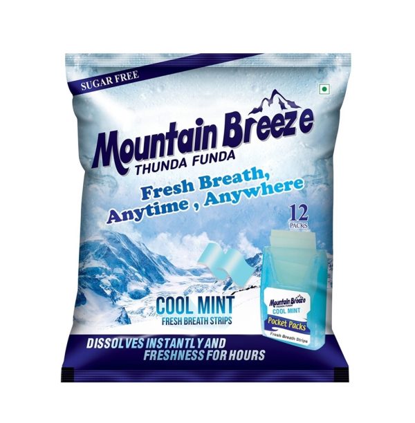 Mountain Breeze Sugar-Free Coolmint Fresh Breath Strips ( 18 Strips ) Pack of 12x18= 216 Strips