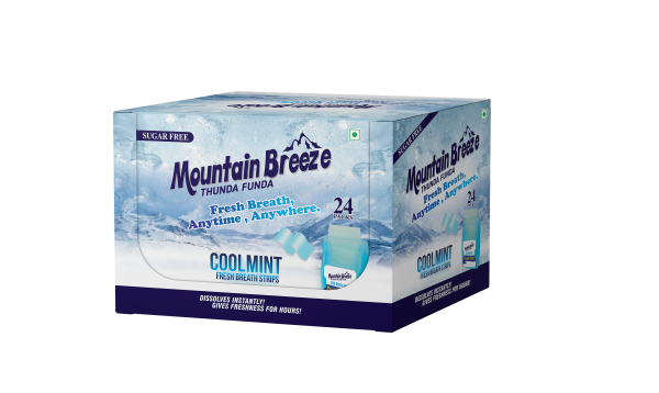 Mountain Breeze Sugar-Free Coolmint Fresh Breath Strips ( 18 Strips ) Pack of 24 - Image 2