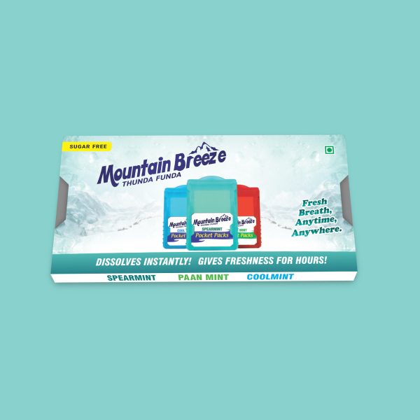 Mountain Breeze Sugar Free Blister Combo Paanmint-Coolmint-Spearmint 3*24strips