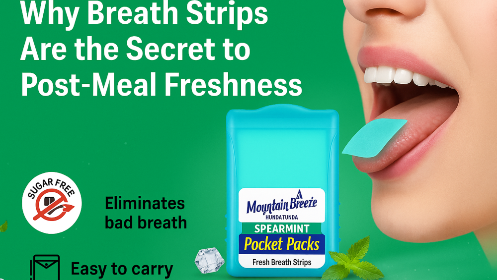 Breath strips for post-meal freshness