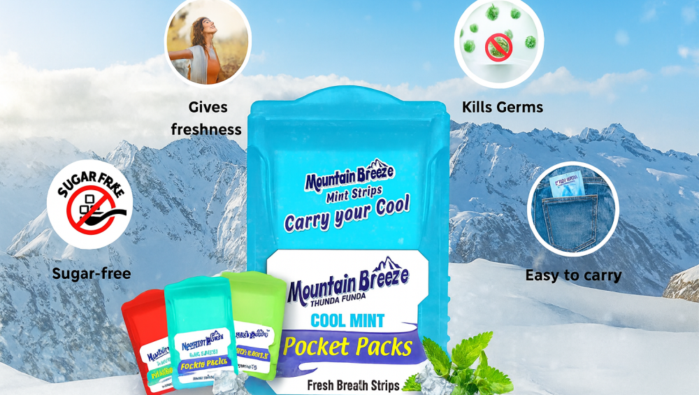 paper mint mouth freshener cool mint strips by Mountain Breeze