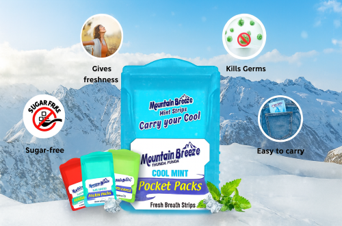 paper mint mouth freshener cool mint strips by Mountain Breeze