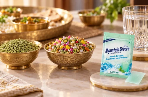 Plain saunf, sweet mukhwas and Mountain Breeze breath strips compared as after-meal mouth fresheners